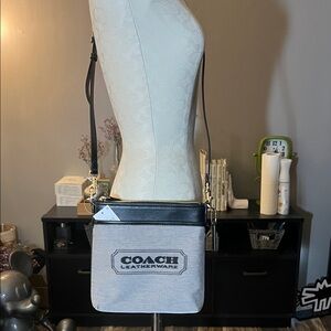 Coach Black and Gray Leatherware Crossbody
